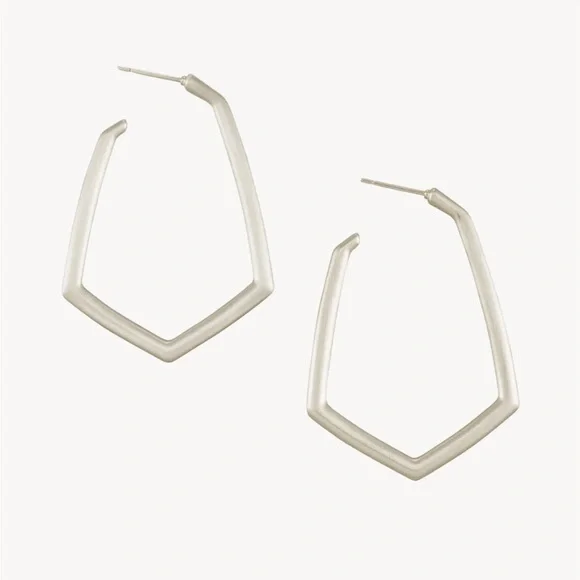 🎉HP🎉NWT Kendra Scott Lonnie Silver Hoop Earrings - Picture 2 of 3